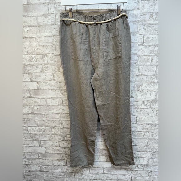 C&C California 100% Linen Gray Pull On Pants Women’s Medium NWT vintage look - Picture 3 of 6